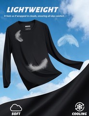 Men’s Sun Protection T-Shirts UV SPF UPF 80+ Long Sleeve Rash Guard Fishing Tops
