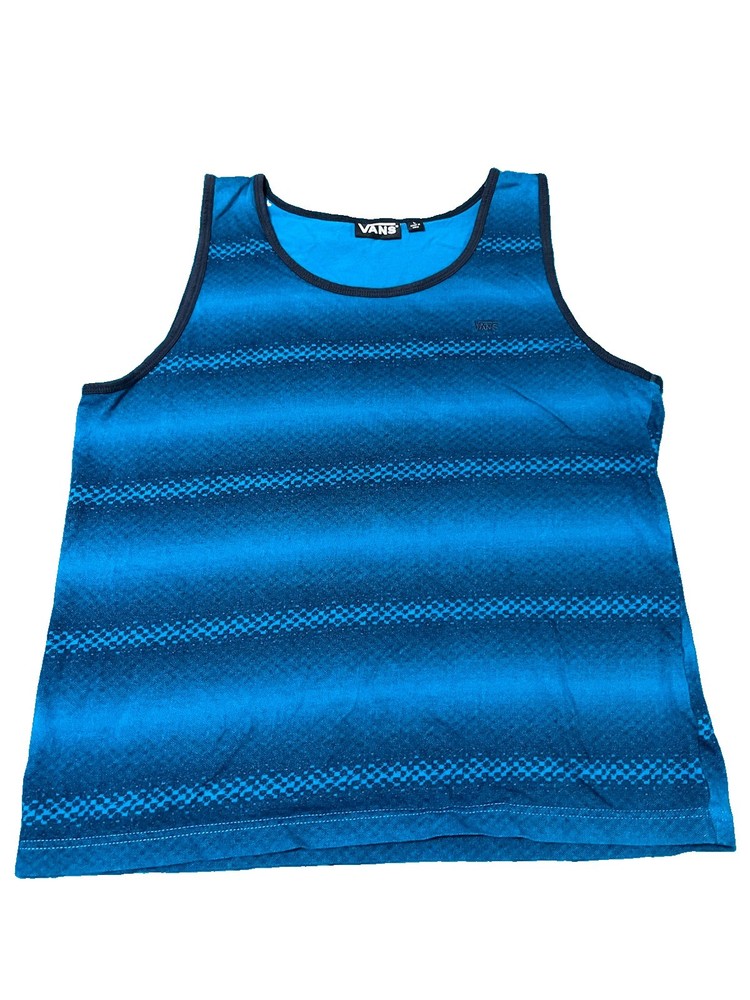 Vans Men’s L Stripe Skater Casual Outdoor Multicolor Blue Shirt Tank Top