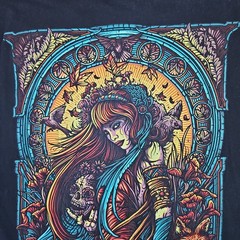 Mumford Clothing T-Shirt Psychedelic Women Warrior Black Size XL Graphic Fantasy
