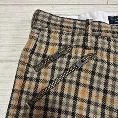 Paul Smith 90s Mixed Check Zipper Wool Pants S Beige Khaki Japan