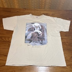 Vintage Alaska Bald Eagle T-Shirt Nature Tribal Art Graphic Biker Y2K XL