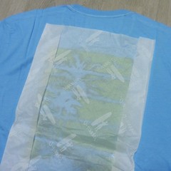 JOHNNIE O Mens S SMALL T SHIRT PALM PARADISE MALIBLU GOLF BLUE SANTA MONICA TEE