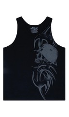 Metal Mulisha Men’s Deathstrike Tank Top Helmet and Skull FMX Motocross Logo MX