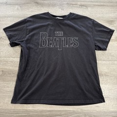 The Beatles Shirt Logo Black H&M Medium John Paul George Ringo