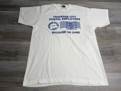 Vintage 90s United States Post Office T-Shirt Traverse City Single Stitch Large