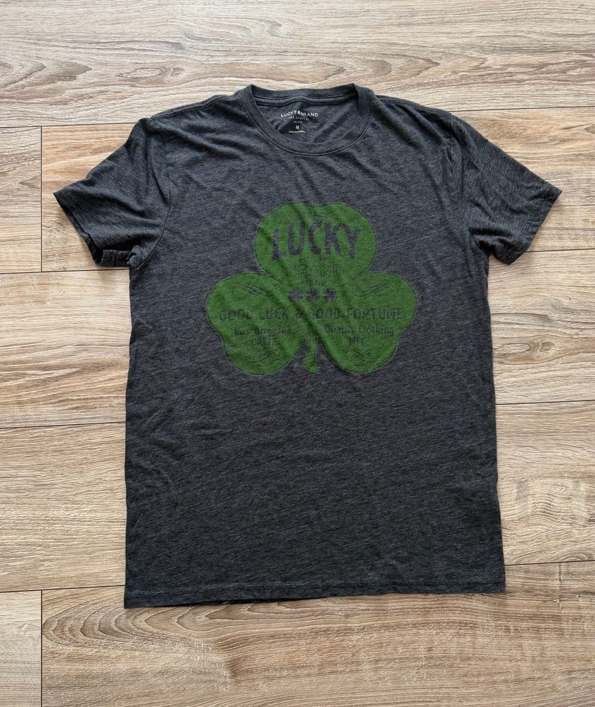 Lucky Brand Men’s Heather Charcoal Shamrocket Graphic T-Shirt