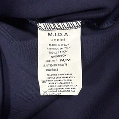 MIDA Undici Premium Cotton T-Shirt Men’s M Navy Blue Made in Italy NWT