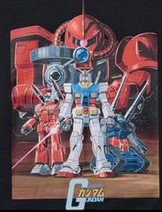 Mobile Suit Gundam 45th Anniversary Uniqlo UT T-Shirt 3XL Anime Manga Black NEW