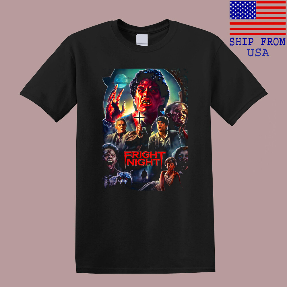 Fright Night Horror Movie Men’s Black T-Shirt Size S-5XL