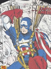 Captain America Marvel T-Shirt Mens Large New W/ Tag Comic Parachute Disney