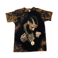 NEW Custom Nipsey Hussle One-of-a-Kind Reverse Dye T-Shirt – Two Designs