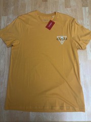 GUESS Men’s Triangle Logo Crew Neck T-Shirt Golden Sun