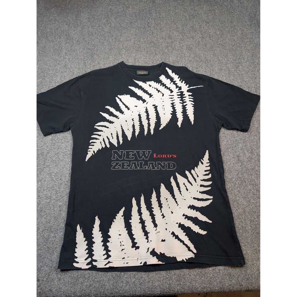 New Zealand Kiwi Fern Shirt Mens XL Black Lords Cricket Graphic Tee