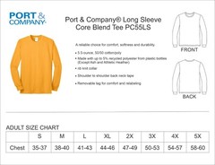 Port & Company Cotton/Poly Core Blend 50/50 Long Sleeve PC55LS