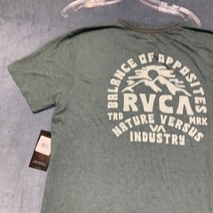 Vintage RVCA Ridge SS Dye T Shirt Mens Large Olive Green Crew Neck Summer Tee