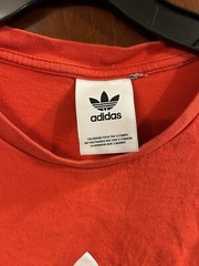 Adidas Men T-Shirt L Trefoil Logo Design Graphic Classic Short Sleeve Shirt Red