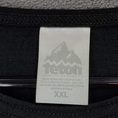 Teton Gravity Research Shirt sz XXL Mens Black Logo Base Layer Performance Wool