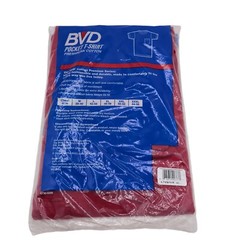 NEW NOS BVD Heavyweight Pocket T-Shirt RED 100% Pre-shrunk Cotton XL