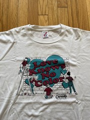 VTG Love Knows No Color Decatur Cares Single Stitch T Shirt Teal XXXL USA 90s GA