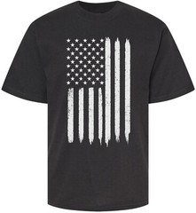 Kids USA Distressed Flag T-Shirt Patriotic United States US Printed Shirt -Black
