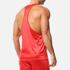 Men Oil Shiny Glossy Tank Top T-shirts Sleeveless Gym Tops Sports Running Vest
