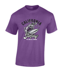 CALIFORNIA SURFING MENS T SHIRT SURFER SURFBOARD SUMMER HOLIDAY CLOTHING TOP