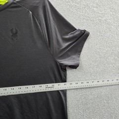 Spyder Men Shirt XL Gray Embroidered Activewear Logo Short Sleeve