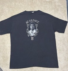Vintage Scarface Clothing Co Tee Shirt Mens 4XL Black Graphic Print Beaded