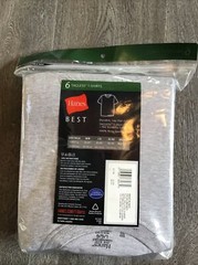 Hanes Best 6 Medium Tagless Lay Flat Collar New T- Shirts