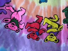 Liquid Blue Tie Dye Spiral Dancing Bear Grateful Dead 1995 VTG T Shirt M EUC