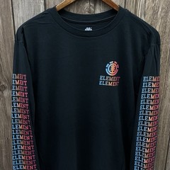 Element Skateboards Gradient Logo Long Sleeve Graphic Tee Shirt Black Mens Large