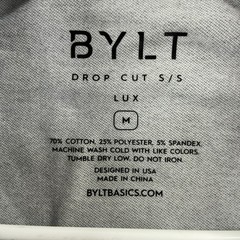 BYLT Basics T-Shirt men’s Medium Drop Cut Lux Short Sleeve Blue Gray Colorblock