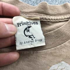 Vintage Primitives By Andrea Bragg Shirt Mens Large Beige Handprint Tribal Tee