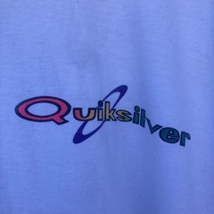 RARE Vintage QUICKSILVER Big Spell Out Single Stitch 90s Made In USA Size XXL