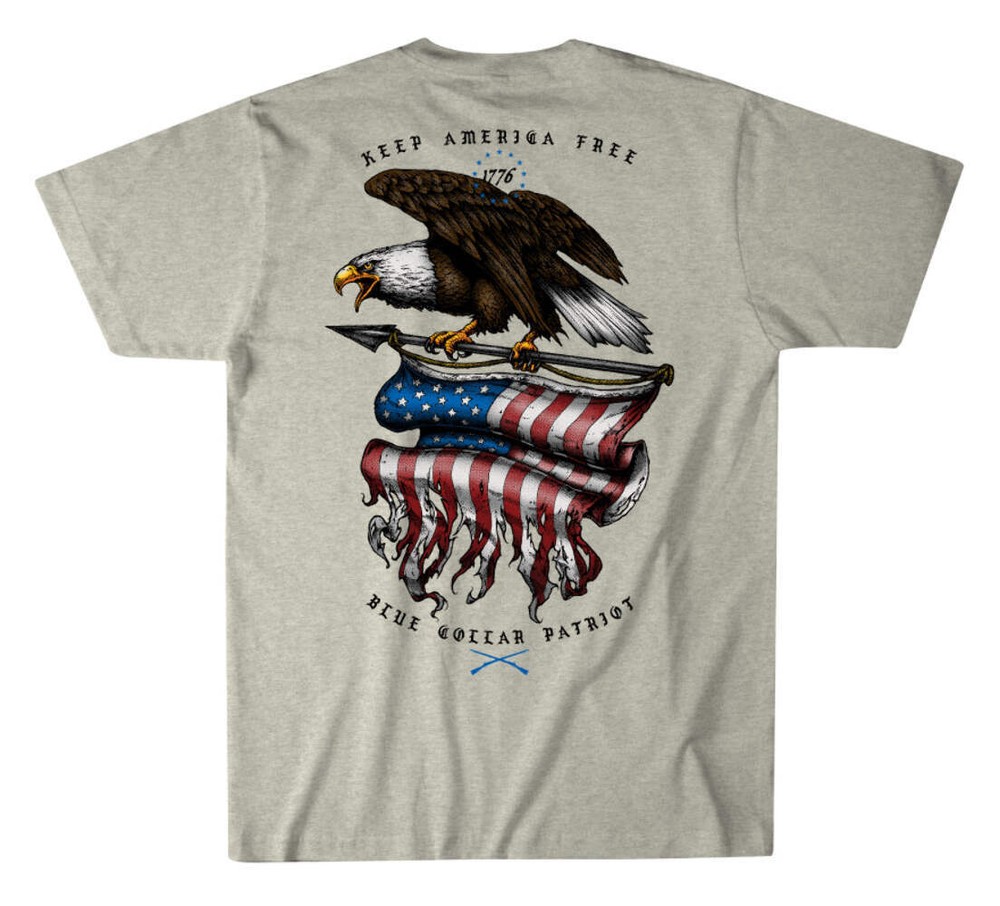 Howitzer Style Men’s T-shirt Blue Collar Eagle Military Grunt MFG