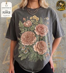 Retro Rose Graphic Romantic Comfort Tee
