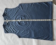 MARVEL CAPTAIN AMERICA Mens Lite Blue Sleeveless Crew Neck Embossed SMALL Shirt