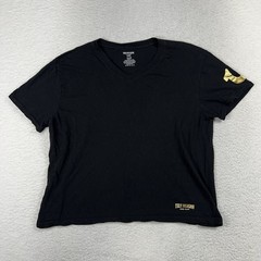 True Religion Men’s Black V-Neck T-Shirt Large Fits Wide And Short (M Oversized)