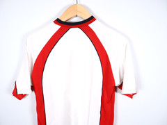 Diadora T-Shirt Men’s Medium White Red Logo Embroidery Retro Soccer Cotton
