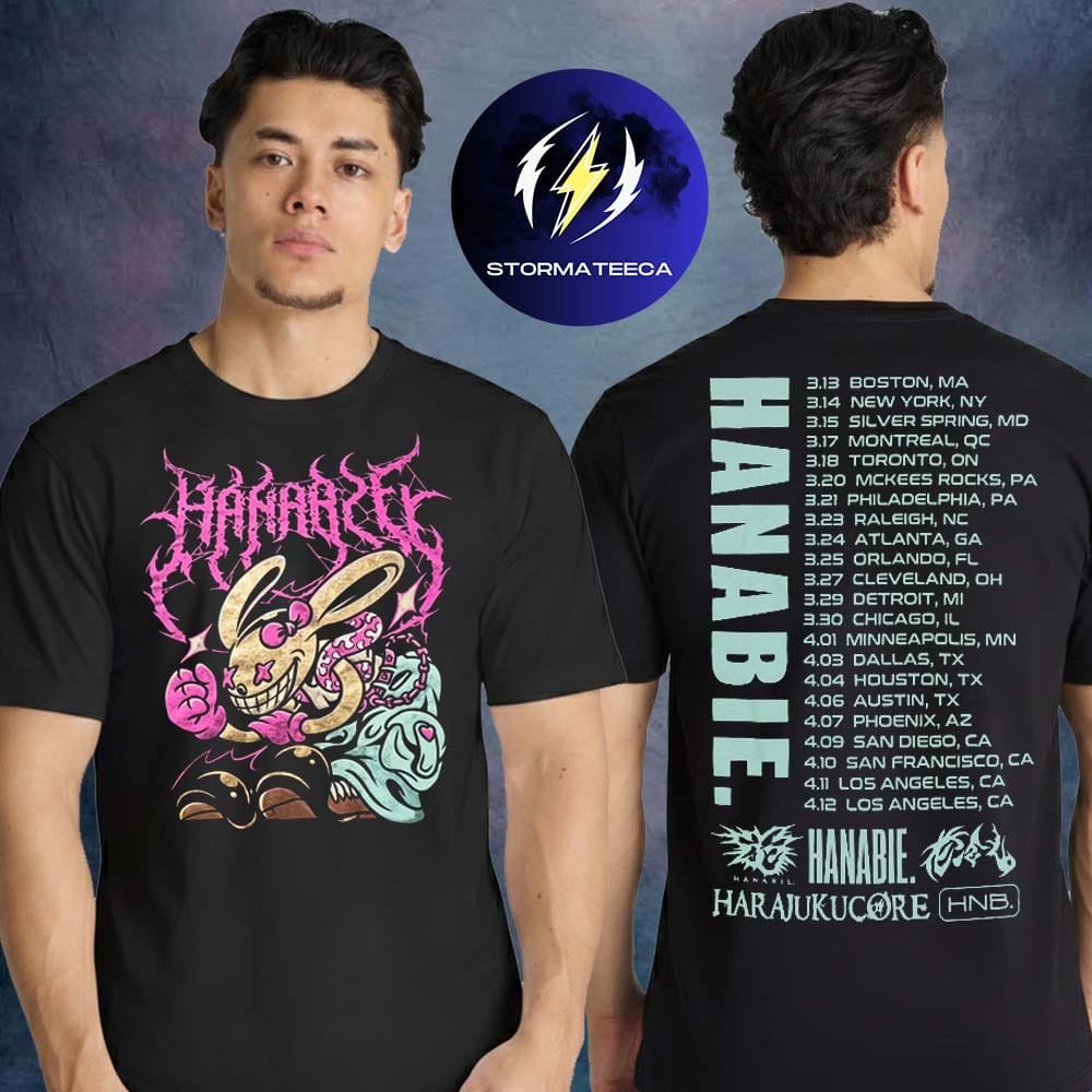 Hanabie@ Merch North America Tour 2026 Rabbit Tour Harajuku Core T-Shirt
