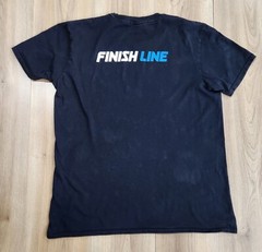Finish Line Logo T-Shirt Mens Sz Medium Short Sleeve, Black, Crew Neck, Cotton