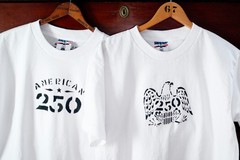 American 250 Union Made in the USA 100% Cotton Hand-Stenciled Eagle T-Shirt Vtg
