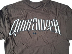 Quiksilver Short Sleeve T Shirt Mens Small Vangaurd Logo Graphic Print Brown NWT