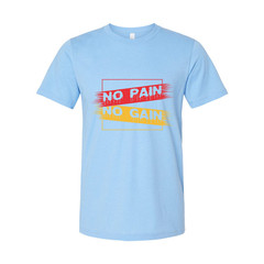 White Unisex No Pain No Gain Graphic T Shirt For Workout Training And Everyday W