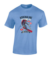 ADRENALINE EXTREME SKI MENS T SHIRT SKIING DESIGN COOL HOLIDAY CLOTHING GIFT TOP