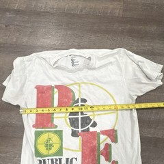 Mustache Brigade Public Enemy Rap Central Station Graphic Tee White M