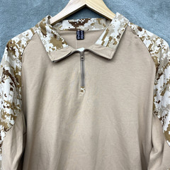MAGCOMSEN Men’s XL Tactical Military Shirt 1/4 Zip, L/S Shirt, Pockets – Tan
