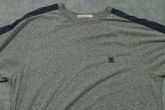 Marine Layer Shirt Mens Large Gray Raglan Athletic Tee Soft Re-Spun Logo Top