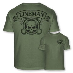 Lineman Skull Crossbones T-Shirt – Lineworker Line Man Athletic Tee Shirt – A101