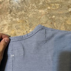 Rag And Bone Shirt Mens Medium Blue Short Sleeve Tee Peruvian Cotton Split Hem